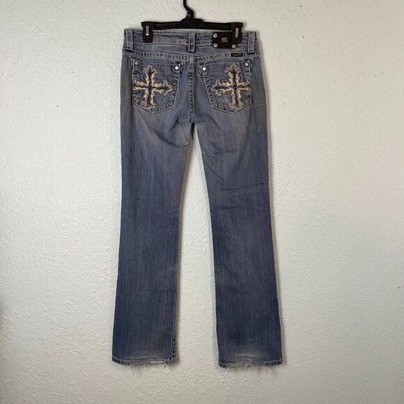 Miss Me Jeans Women’s 30 Bootcut JP5519B Cross Embroidered Flap Pockets Medium W - Picture 4 of 14